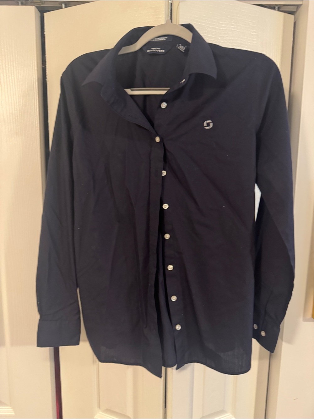 Chase Apparel Lands' End Dark Navy Button-Down Dress Shirt